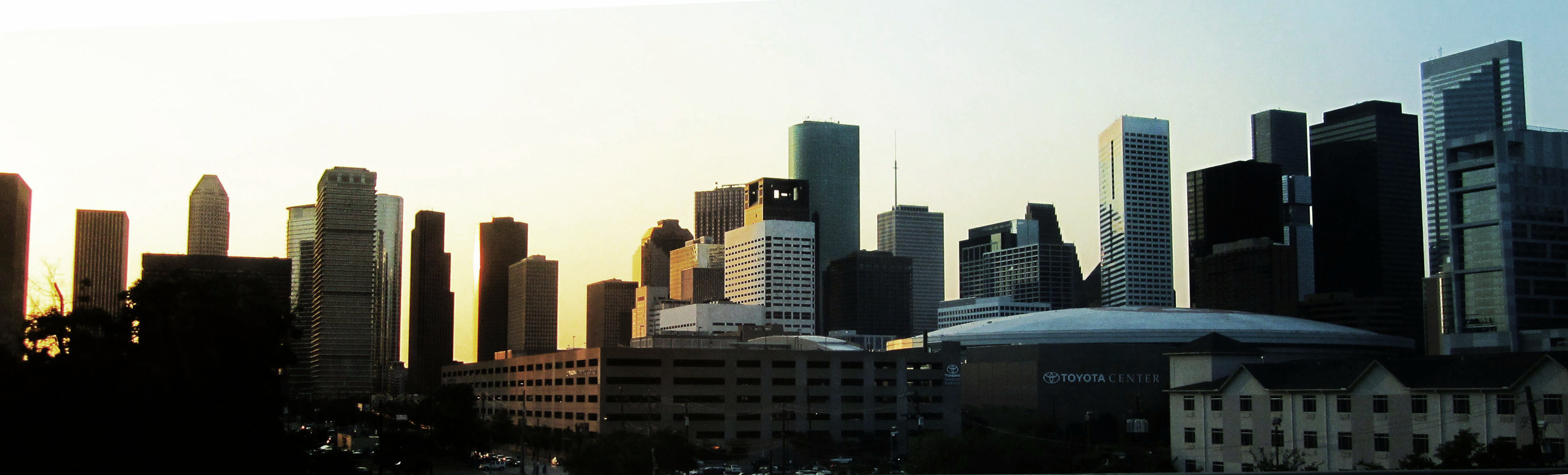 Downtown Houston skyline at dusk